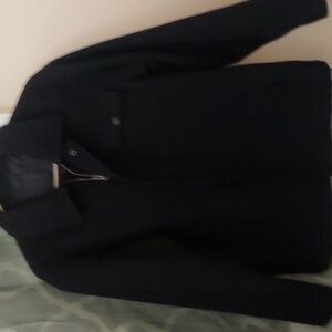 Old Navy Black Wool Blend Zip Jacket Coat Sz XL